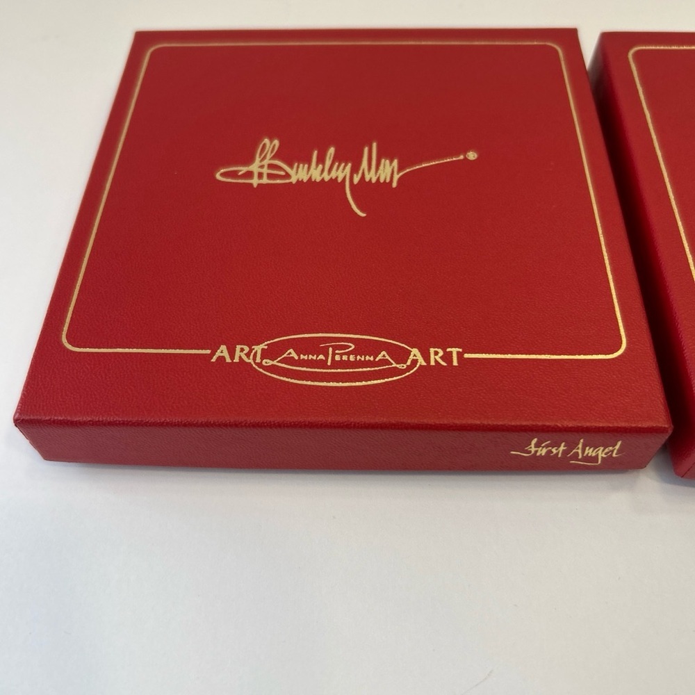 2 Anna-Perenna porcelain ornament angels First Angel & Angel Girl Original Box - Picture 6 of 7